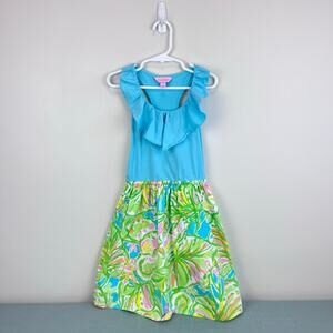 Lilly Pulitzer Girls Little Loranna Dress Multi Elephant Ears 10